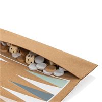 Set gioco pieghevole in sughero dama e backgammon